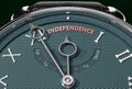 Achieve Independence, come close to Independence or make it nearer or reach sooner - a watch symbolizing short time between now