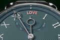 Achieve Love, come close to Love or make it nearer or reach sooner - a watch symbolizing short time between now and Love., 3d