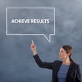 ACHIEVE RESULTS CONCEPT Business Concept. Business Woman Royalty Free Stock Photo