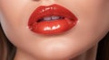 Soft glossy lips that are perfect for any occasion created with Generative AI