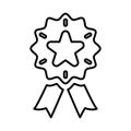 Achievement, award, best quality, ribbon icon. Outline vector design Royalty Free Stock Photo