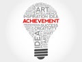 Achievement bulb word cloud Royalty Free Stock Photo