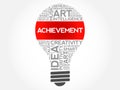 Achievement bulb word cloud Royalty Free Stock Photo