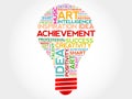 Achievement bulb word cloud Royalty Free Stock Photo