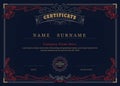 Achievement certificate antique frame elegant flourishes