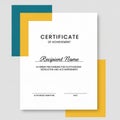 Achievement certificate design featuring a clean, minimalist style. The central text in Royalty Free Stock Photo