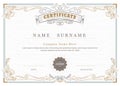 Achievement certificate elegant flourishes frame vintage