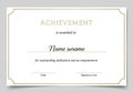 Achievement certificate template featuring an off-white background framed by a thin Royalty Free Stock Photo