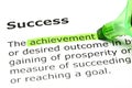Definition of Success Royalty Free Stock Photo