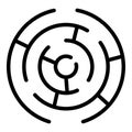 Achievement labyrint icon, outline style