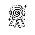 Achievement medal with magic hypnotise swirl inside