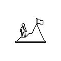 Achievement, mountain, worker icon on white background. Can be used for web, logo, mobile app, UI, UX