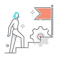 Achievement related color line vector icon, illustration