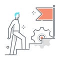 Achievement related color line vector icon, illustration