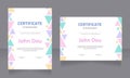 Achievement in spanish certificate design template set Royalty Free Stock Photo