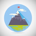 Achievement Top Point Flag Goal Symbol Mountain