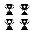 Achievement Trophy Solid Icons Set of Medals Royalty Free Stock Photo
