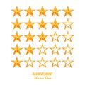 Achievement Vector Stars. For Game And Review Rating. Like Symbol, Succes Sign, Classify Concept, Realistic Element