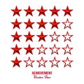 Achievement Vector Stars. For Game And Review Rating. Like Symbol, Succes Sign, Classify Concept, Realistic Element