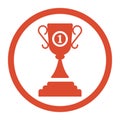 Achievement, winner prize, trophy vector icon