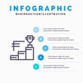 Achievements, Prize, Trophy, Trophy Cup Line icon with 5 steps presentation infographics Background