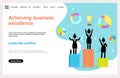 Achieving business excellence landing page tamplate, winner business and achievement concept