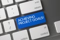 Achieving Project Goals - CloseUp of Keyboard. 3D.