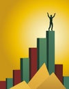 Achieving success, growing statistical data, conceptual vector illustration