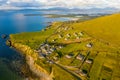 Achill Island Ireland Mayo sunset coast line aerial Royalty Free Stock Photo