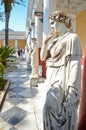 Beautiful statues in Achilleion garden on the island of Corfu built by princess Sissi Royalty Free Stock Photo