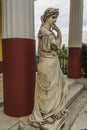 Statue of a Greek mythical muse in the Achilleion palace in Corfu, Greece