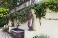 Statues in the courtyard of Achilleion palace of Empress of Austria Elisabeth of Bavaria