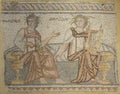 Achilles and Patroclus. Mosaic from south-east Anatolia Royalty Free Stock Photo