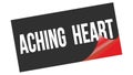 ACHING HEART text on black red sticker stamp