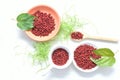 Achiote, annatto, bixin, urucÃÂº or onoto is a natural red pigment for coloring and cooking