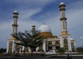 Beautiful view of Achmad Bakrie mosque in Kisaran, North Sumatera, Indonesia Royalty Free Stock Photo