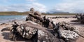 Achnahaird Beach in Wester Ross, Scottish Highlands. Quiet, cresent shaped rugged beach on the north west coast of Scotland. Royalty Free Stock Photo