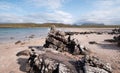 Achnahaird Beach in Wester Ross, Scottish Highlands. Quiet, cresent shaped rugged beach on the north west coast of Scotland. Royalty Free Stock Photo