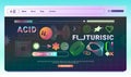 Acid aesthetic landing page in gradient style