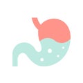 acid in gastric stomach, medical and hospital related flat design icon set