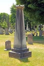 Acid rain on cemetery headstone