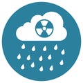 Acid rain white glyph with color background vector icon which can easily modify or edit