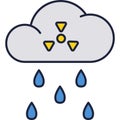 Acid rains icon water and air pollution vector