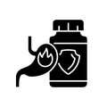 Acid reflux supplements black glyph icon