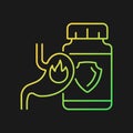 Acid reflux supplements gradient vector icon for dark theme