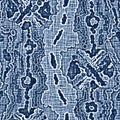 Acid wash blue jean effect texture with decorative linen mottled background. Seamless denim textile fashion cloth fabric