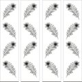 Abstract Feather Laser Cut Pattern Stencil files Glass Art