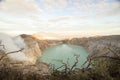 Acidic crater lake at Cava Ijen vocalno crater,east java, indonesia Royalty Free Stock Photo