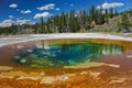 Acidic Emerald pool in popular Yellowstone NP, US