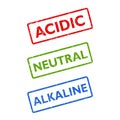 Acidic neutral alkaline stamp